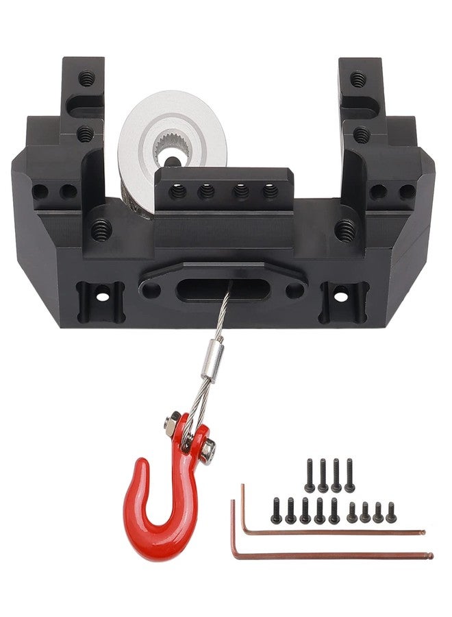 Rchobbytop Aluminum Front Bumper Servo Mount and 25T Steering Gear Servo Winch Wheel Drum for Traxxas TRX-4 1/10 RC Crawler Truck Hop Up Parts - Image 1